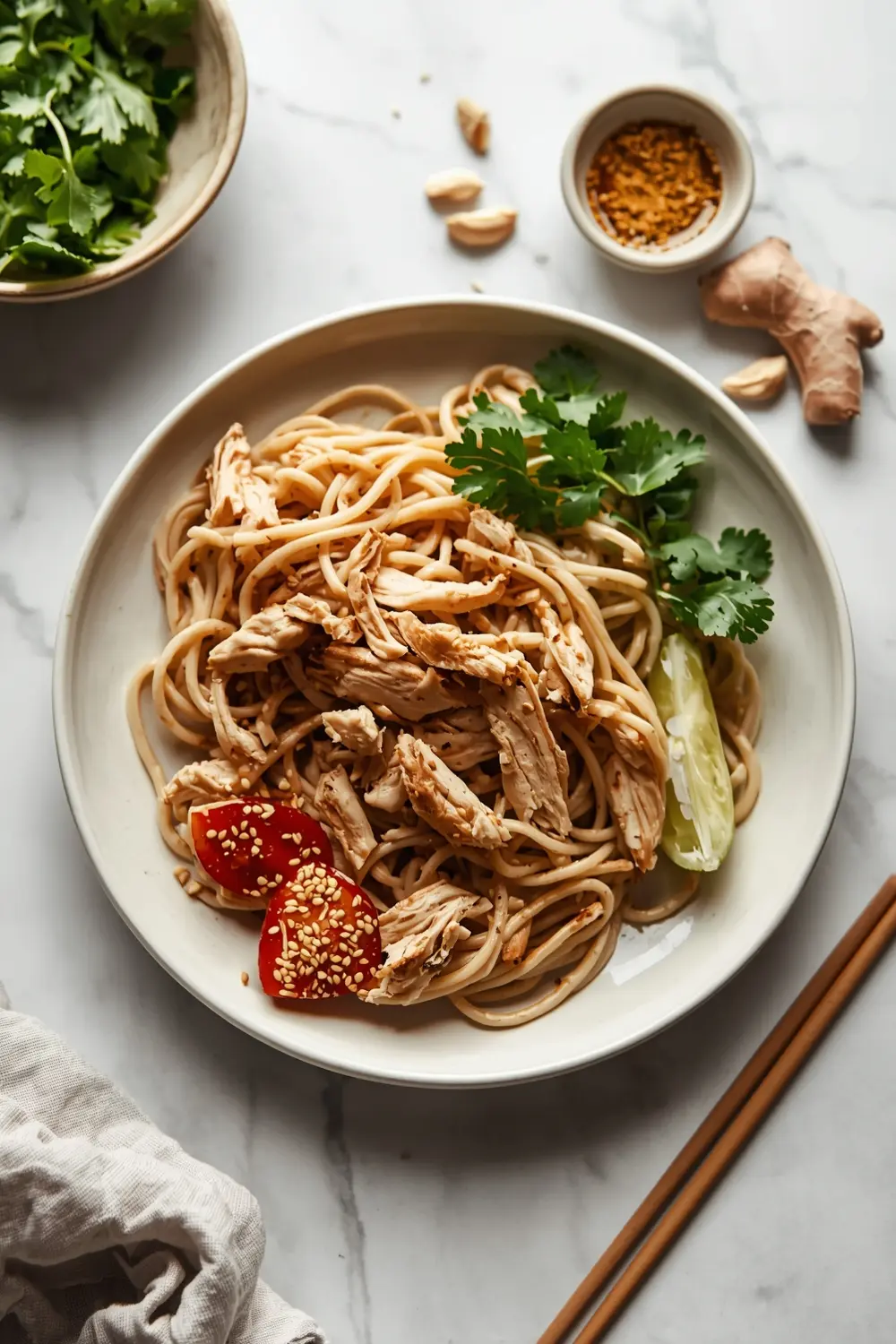 cold sesame noodles chicken family