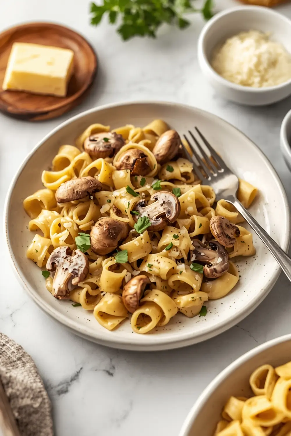 creamy mushroom pasta family summer