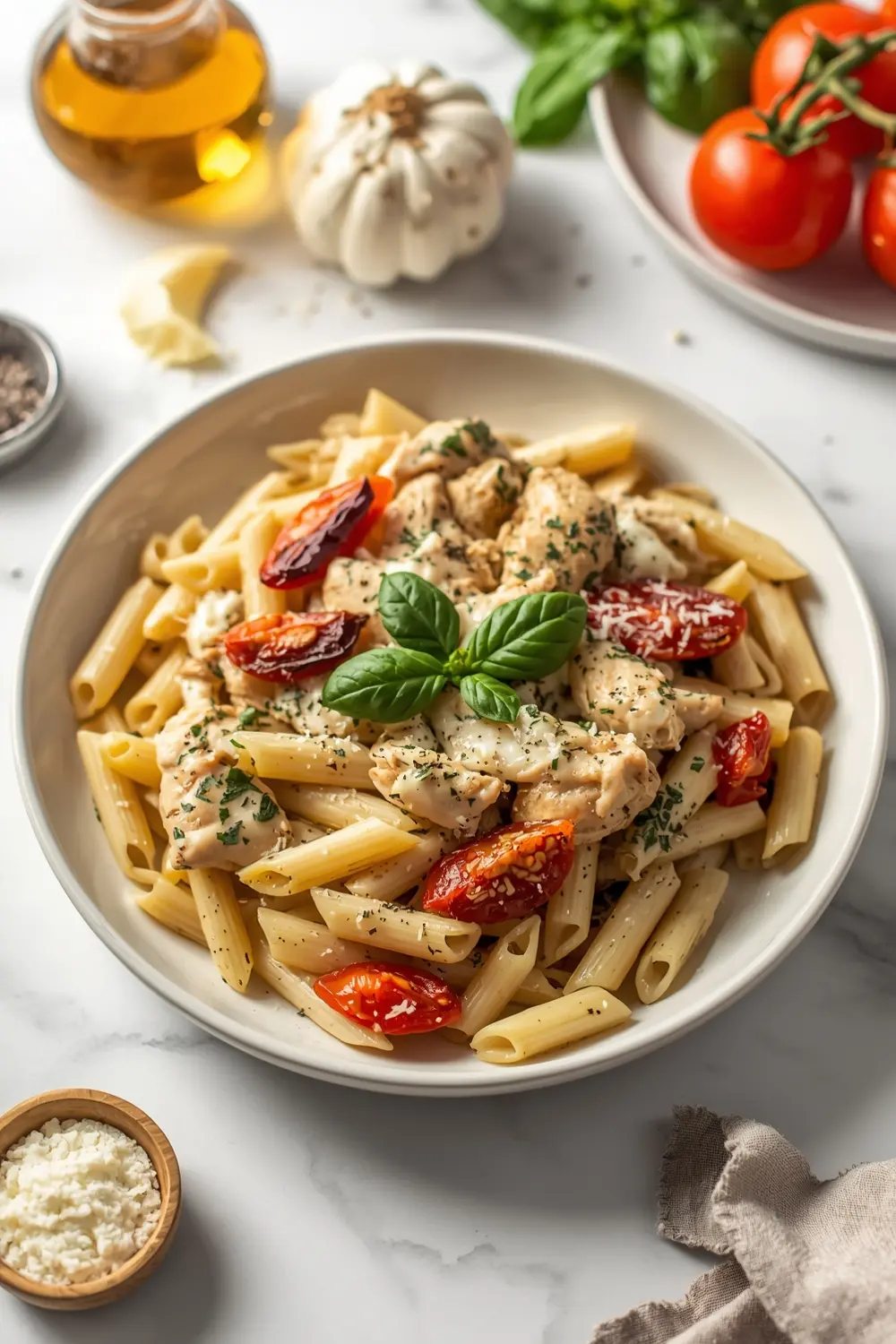 creamy tuscan pasta family summer