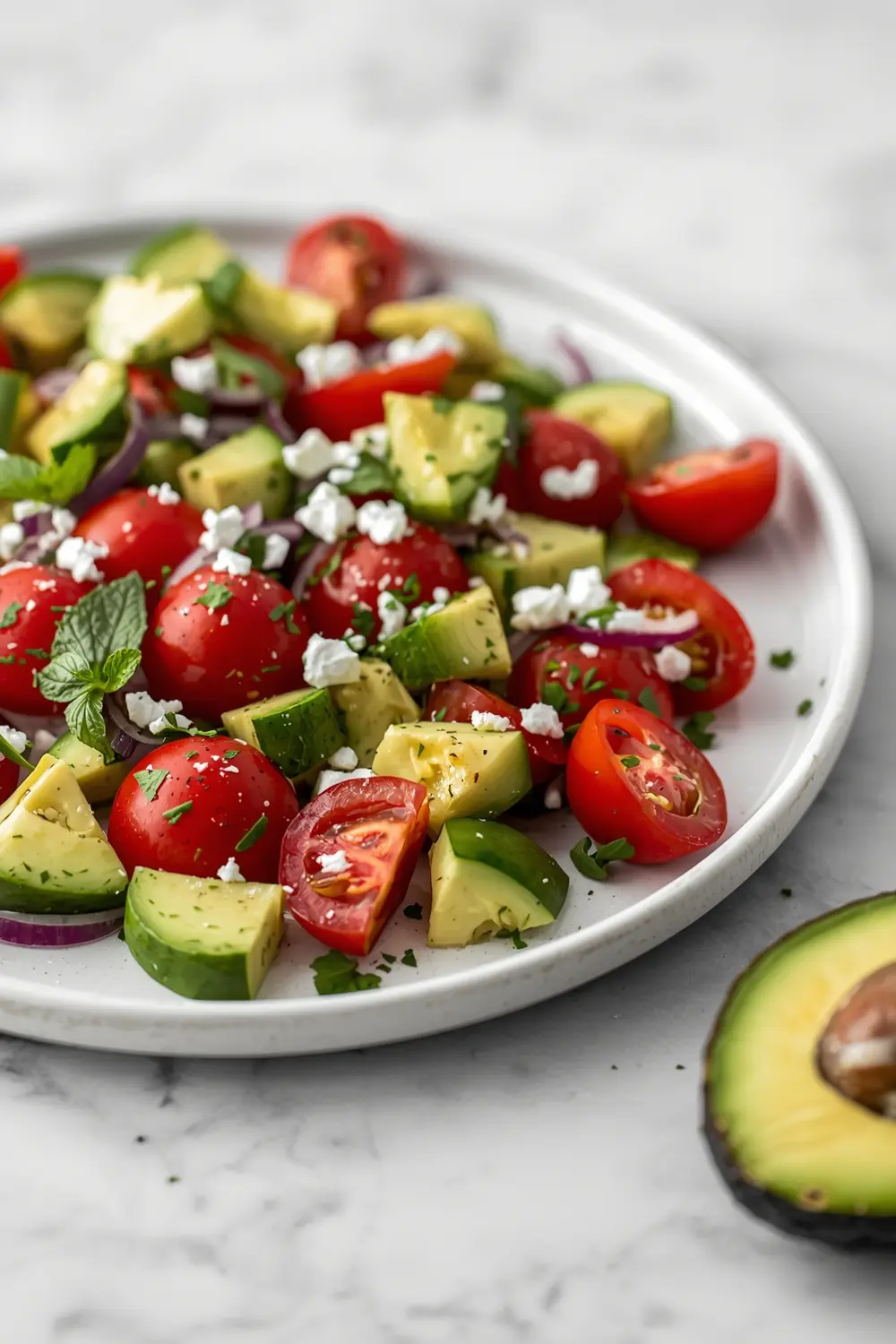 cucumber tomato avocado salad family