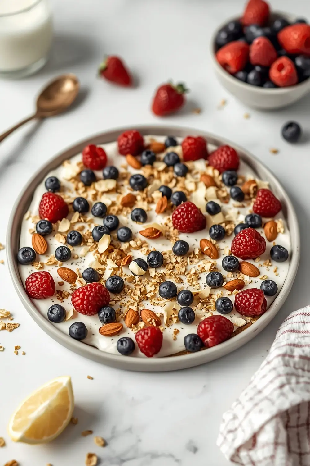 frozen yogurt bark family summer