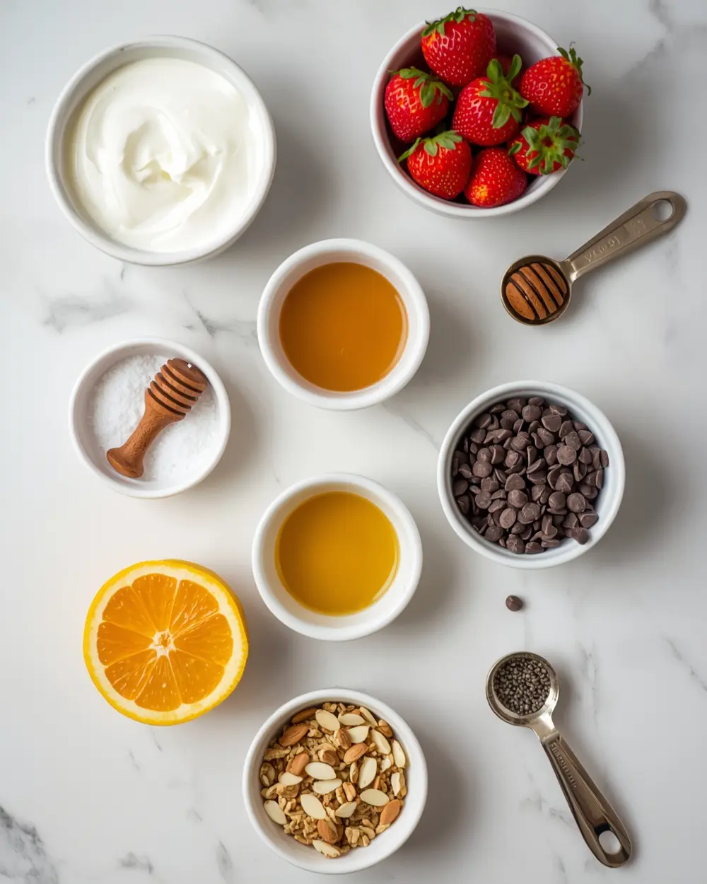 Ingredients for frozen yogurt cups family summer recipe