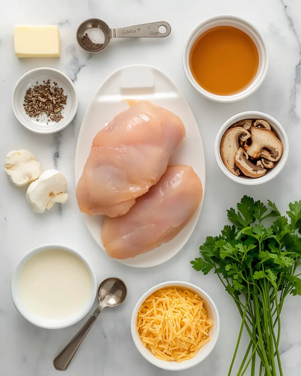 Ingredients for garlic butter chicken family summer