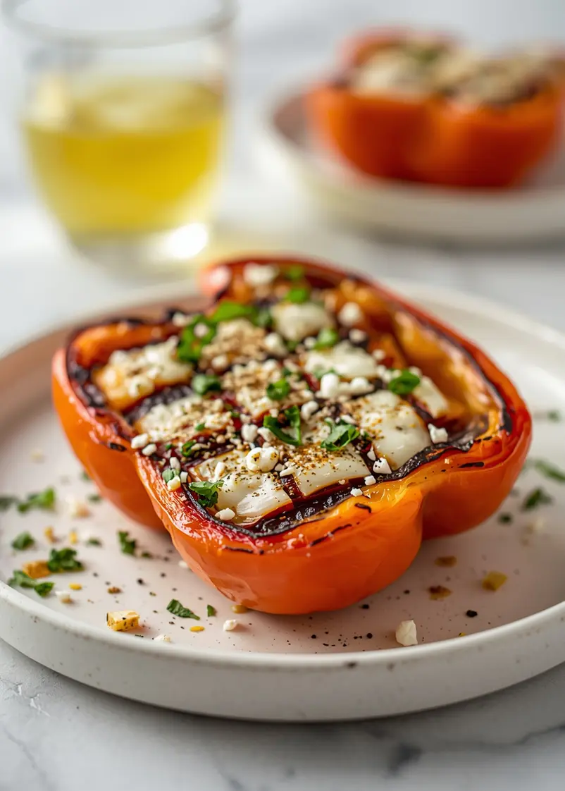 grilled bell peppers family summer ready to serve