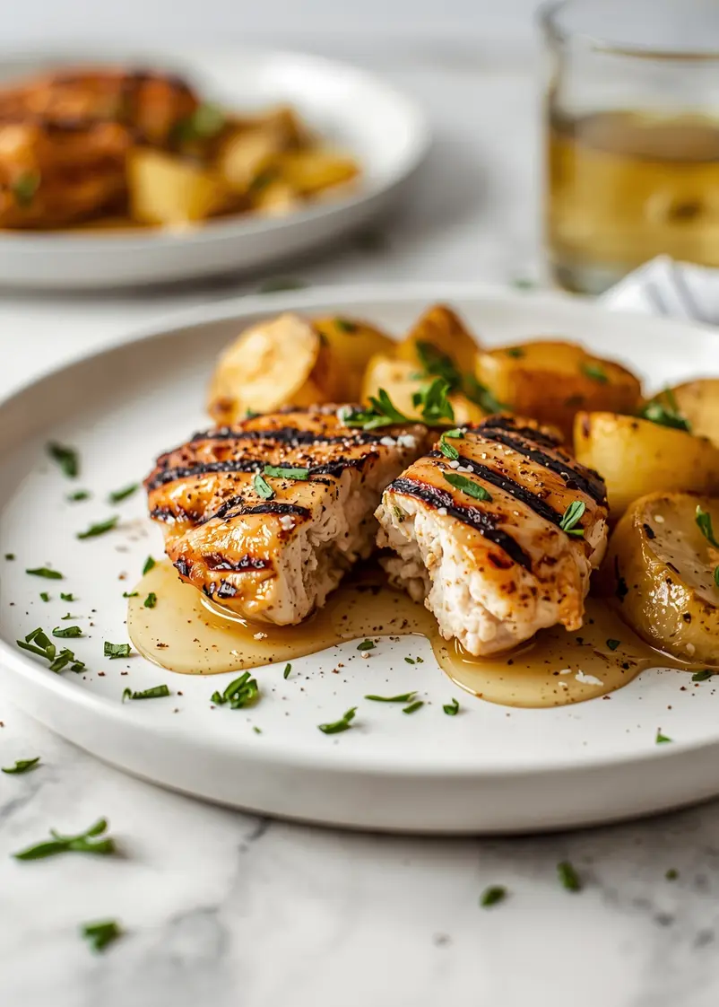 grilled chicken thighs family summer ready to serve