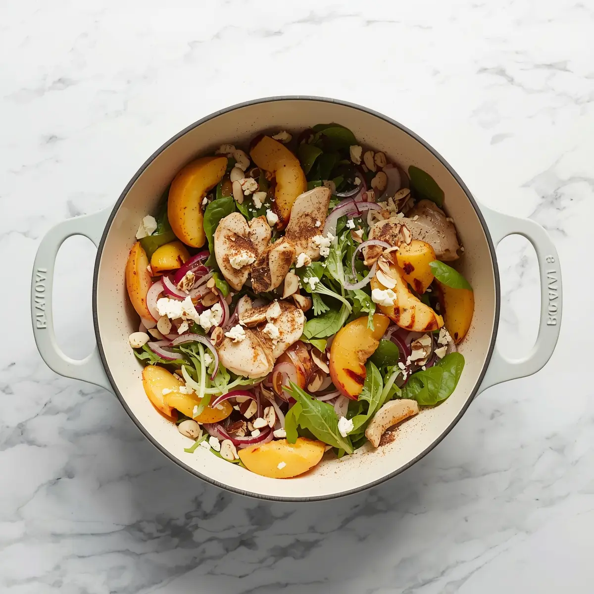 Cooking instructions for grilled peach salad family summer