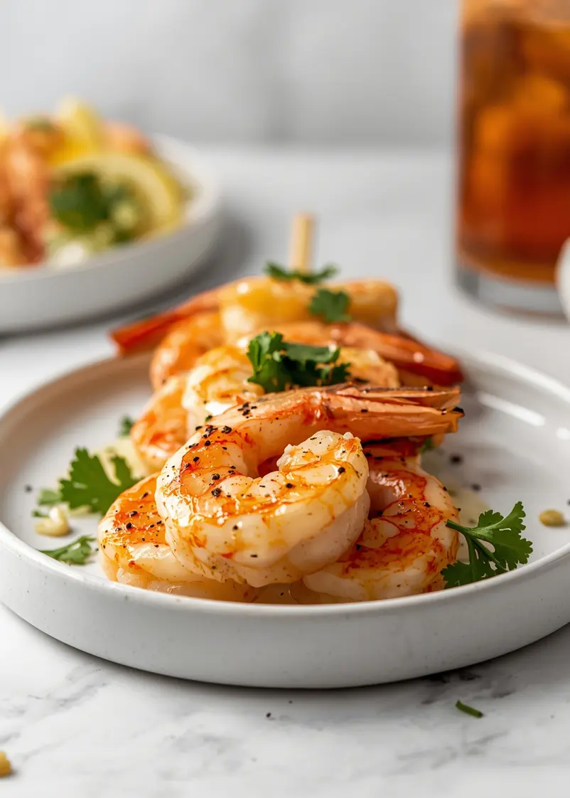 grilled shrimp skewers family summer ready to serve