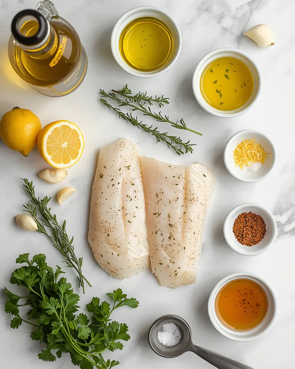 Ingredients for grilled tilapia family summer