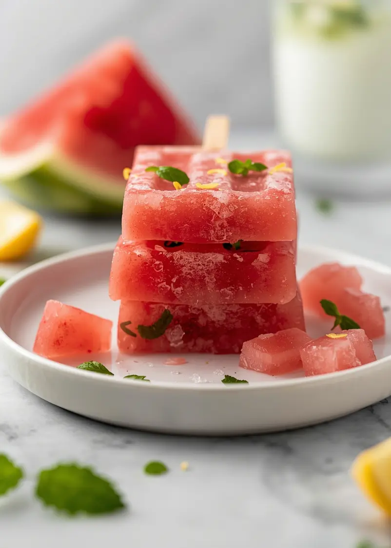 homemade watermelon popsicles family ready to serve