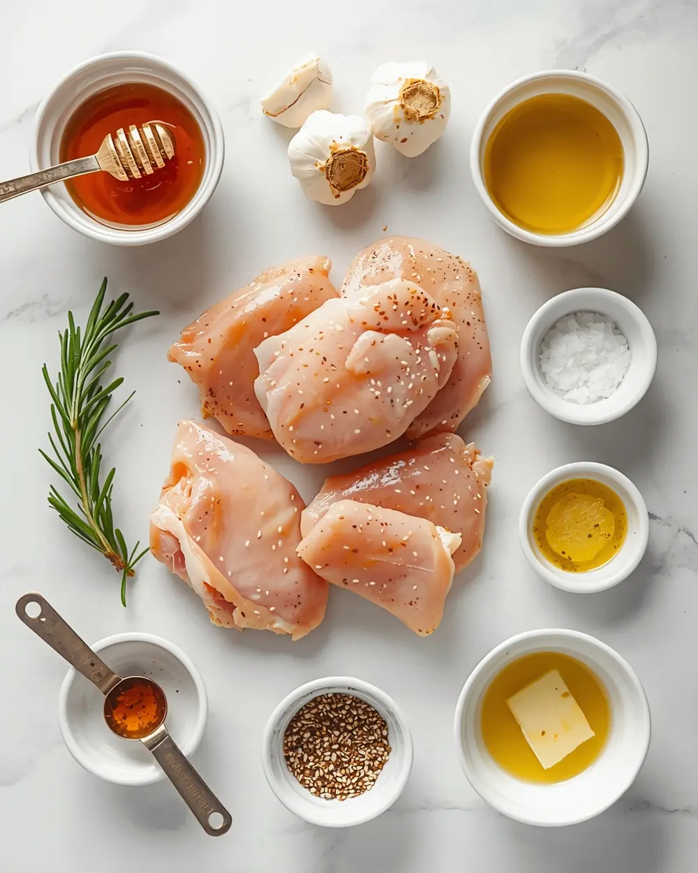 Ingredients for honey garlic grilled chicken family