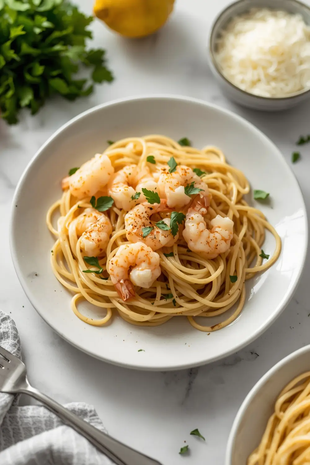 lemon garlic shrimp pasta family summer