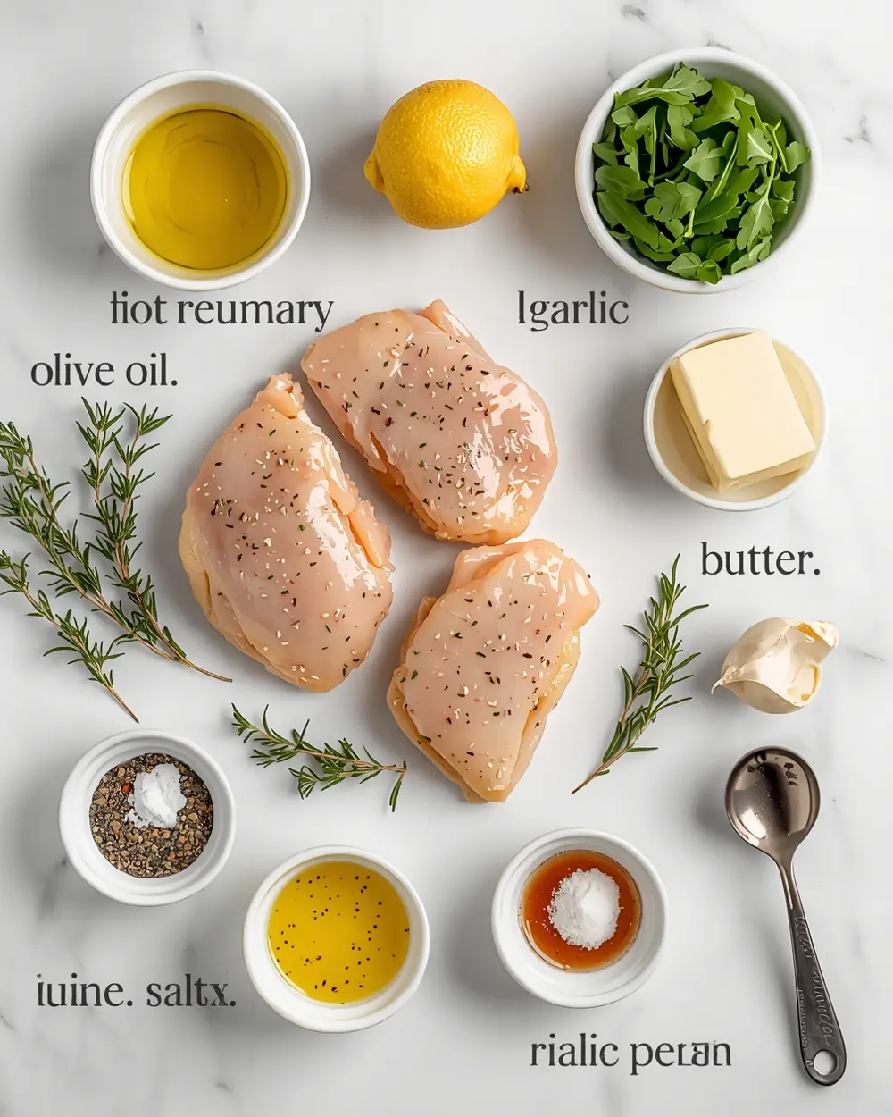 Ingredients for lemon herb grilled chicken family
