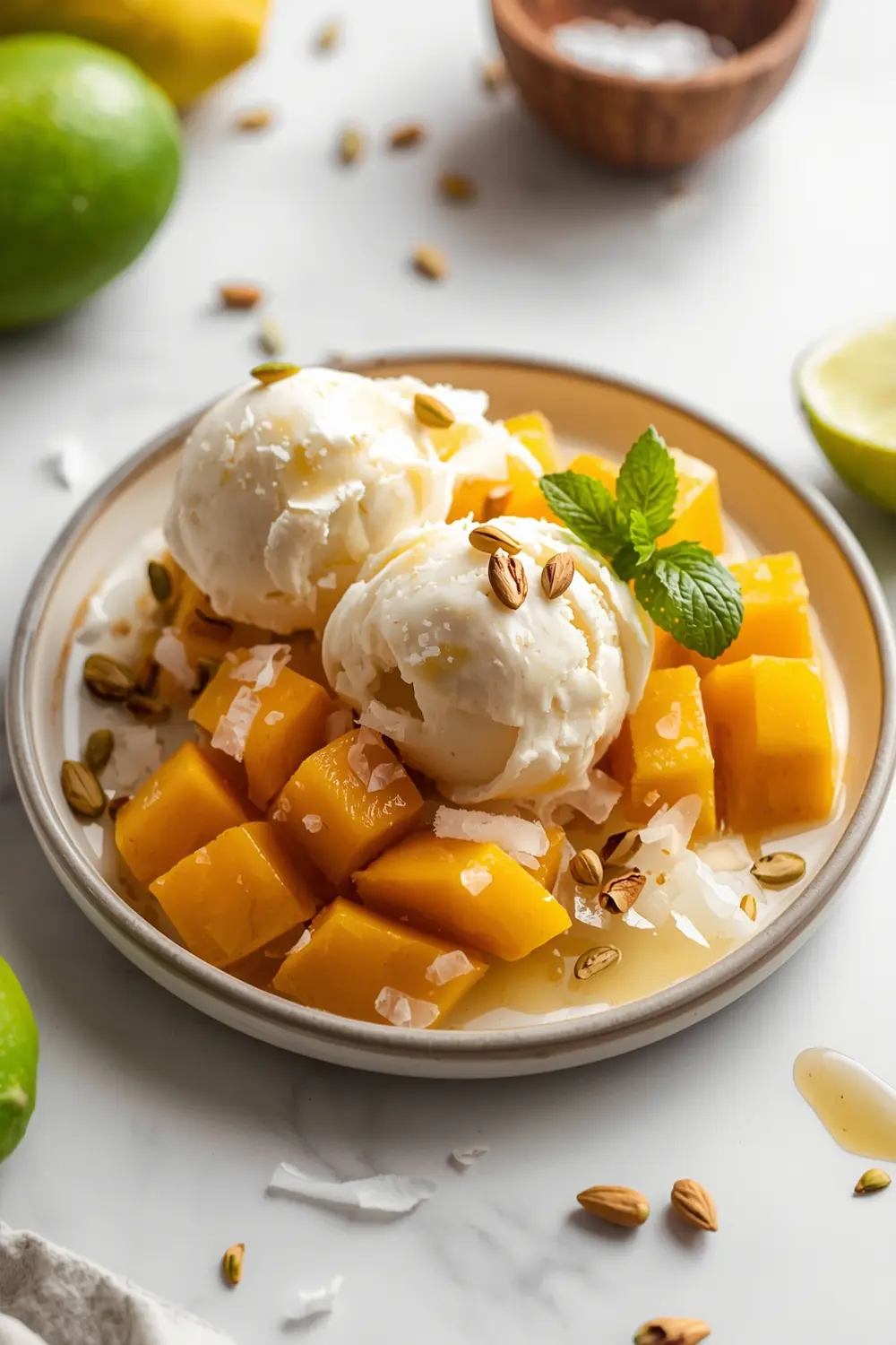 mango coconut ice cream family summer