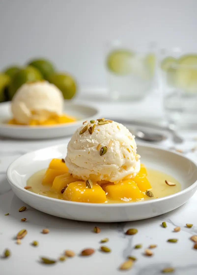 mango coconut ice cream family summer ready to serve