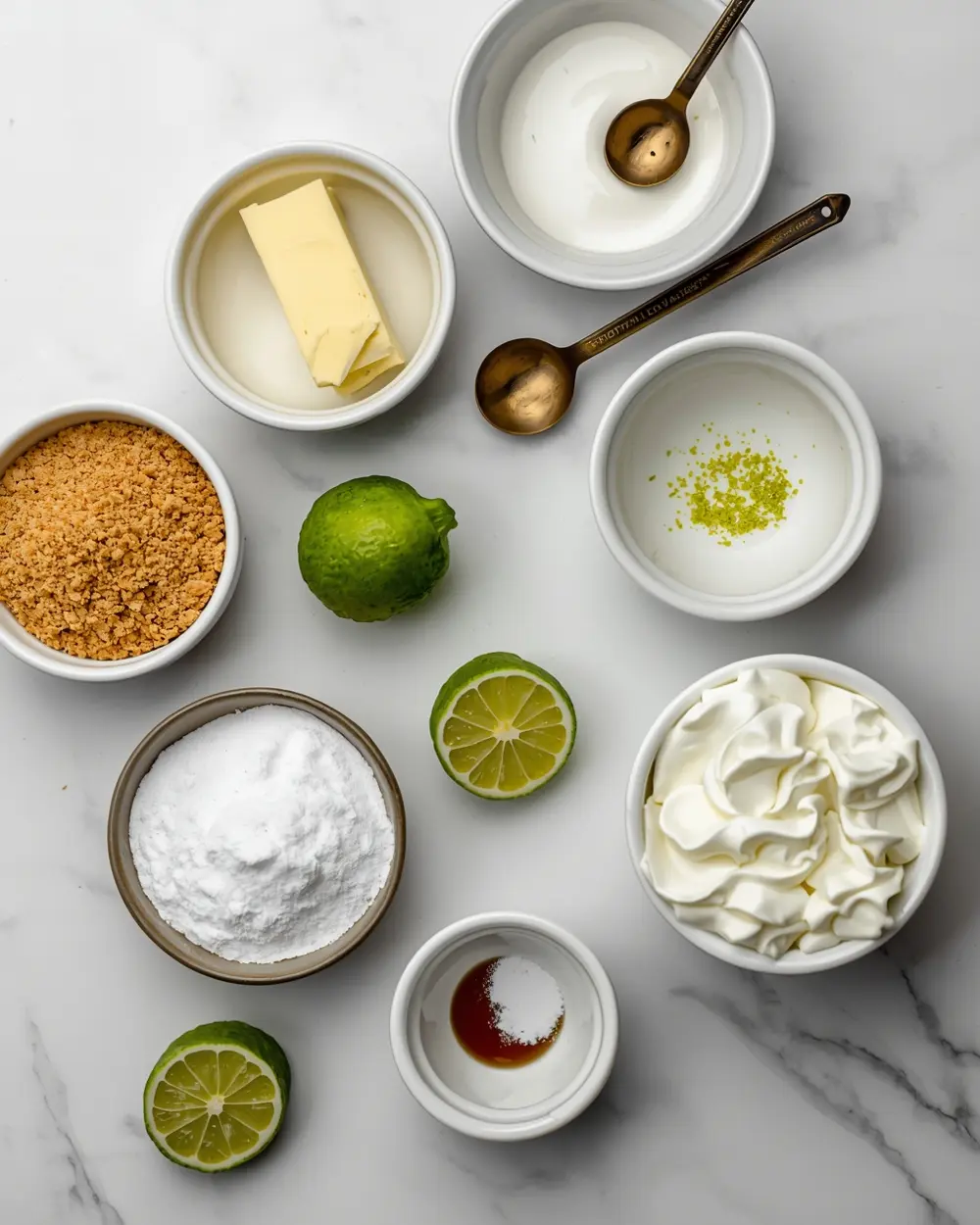 Ingredients for no bake key lime pie family