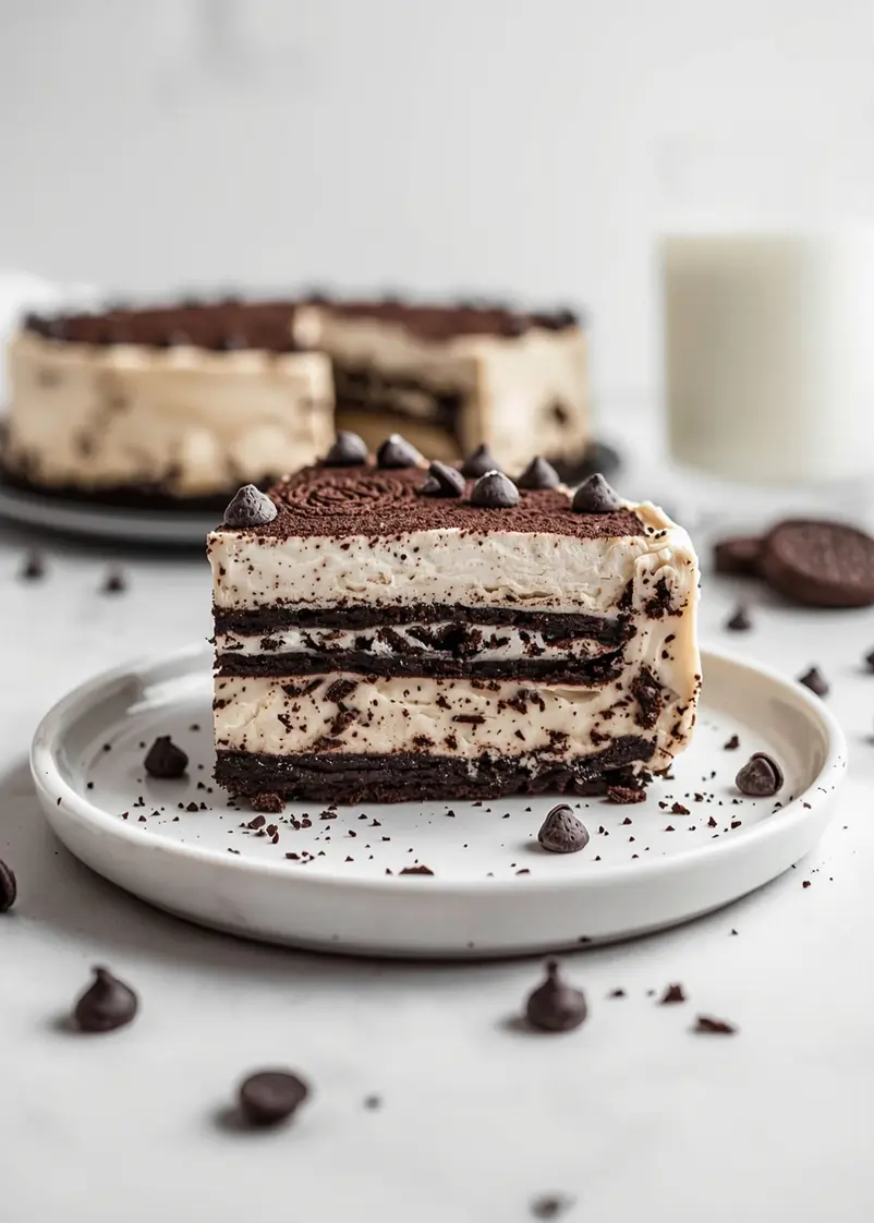 no bake oreo cheesecake family ready to serve