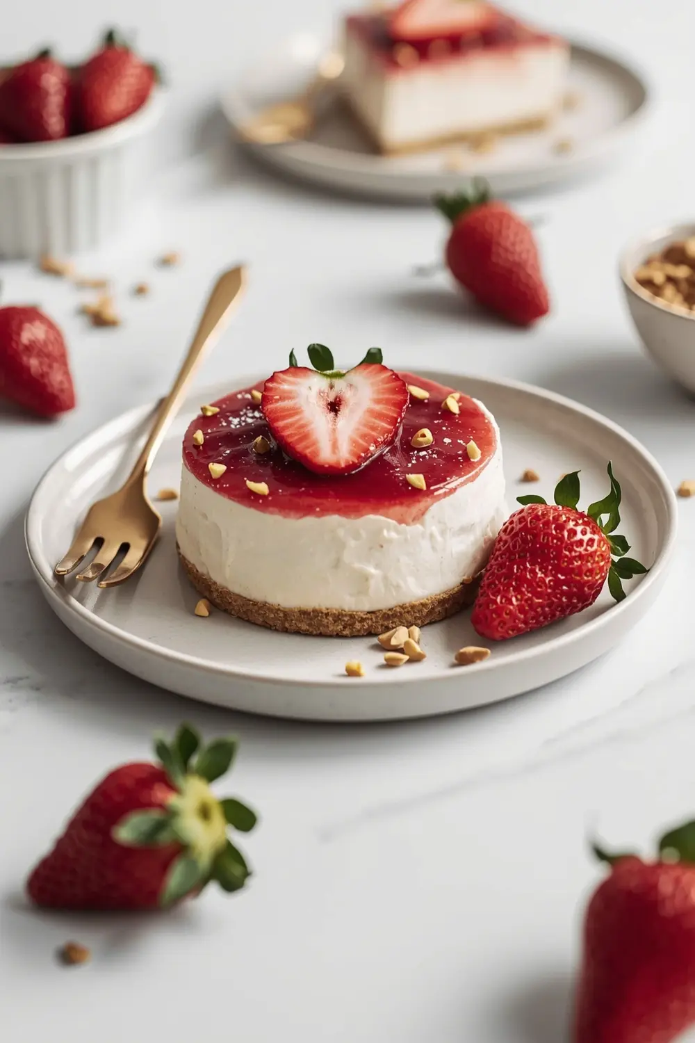no bake strawberry cheesecake family