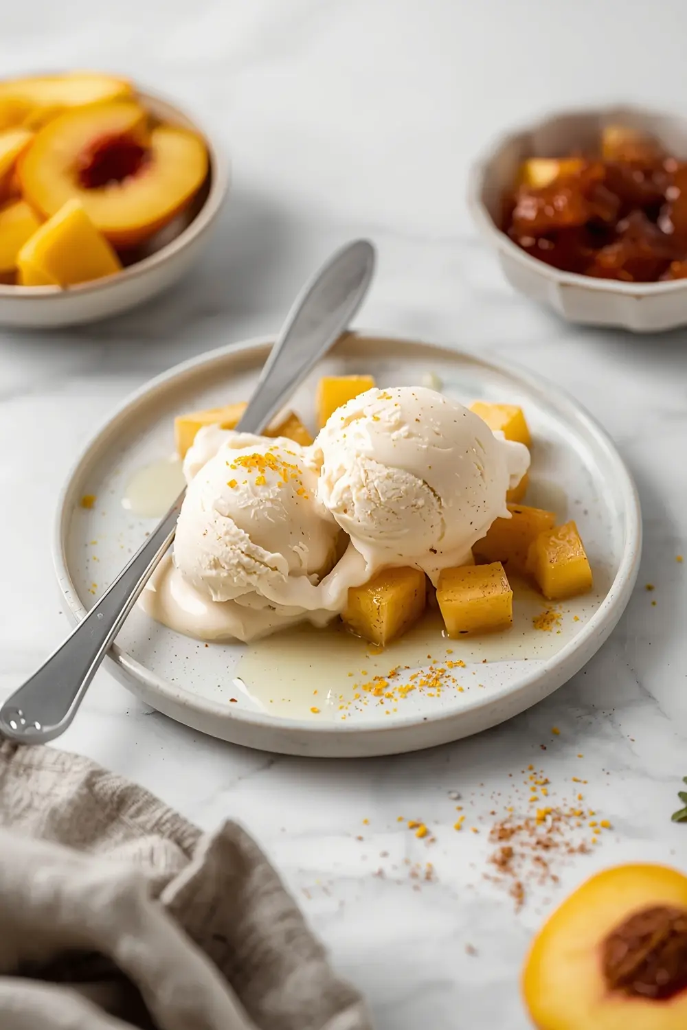 no churn peach ice cream family