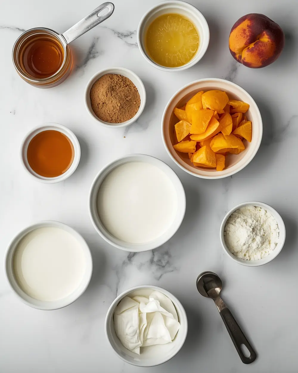 Ingredients for no churn peach ice cream family