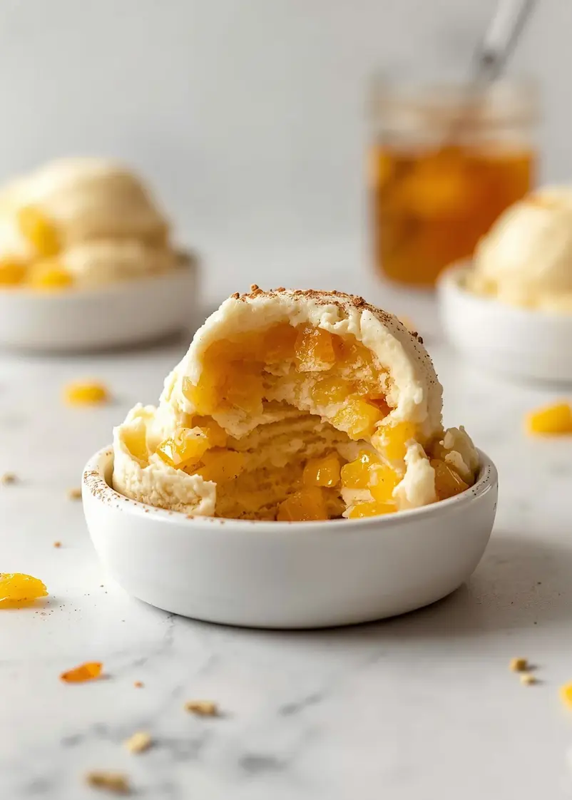 no churn peach ice cream family ready to serve