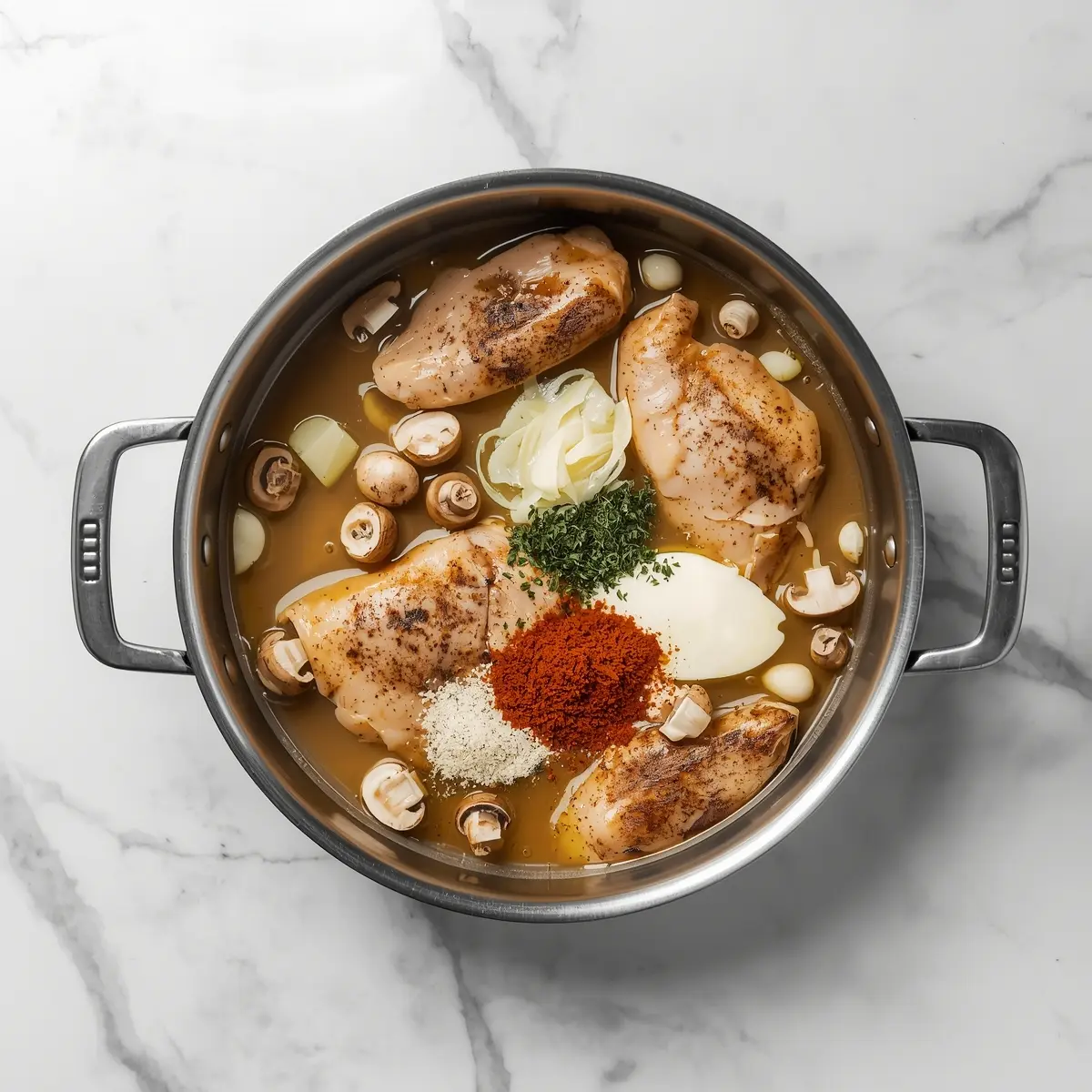 Cooking instructions for one pan chicken mushroom family summer recipe