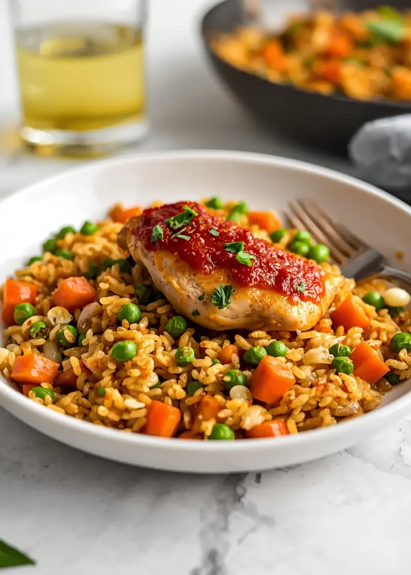 one pan chicken rice family summer ready to serve