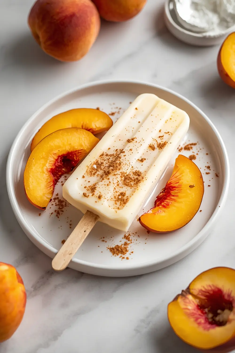 peach cream popsicles family summer