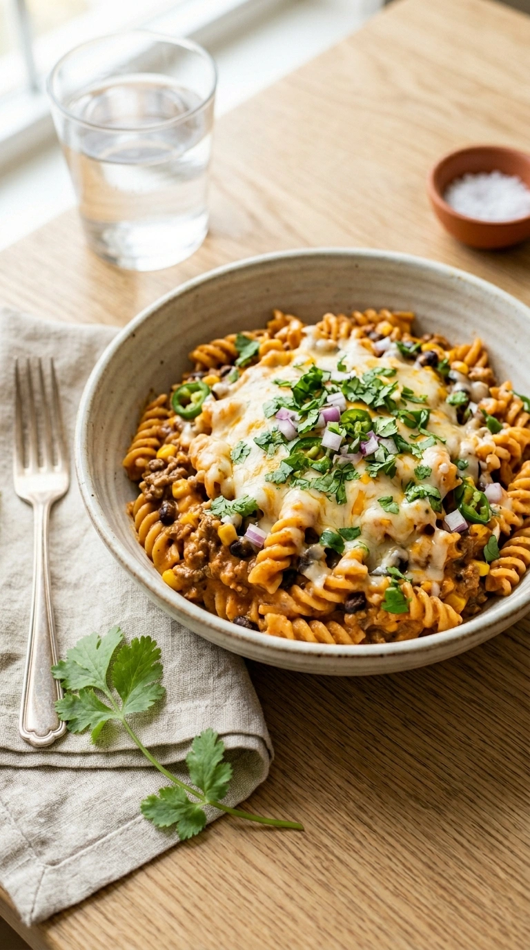 Chicken Enchilada Pasta the Whole Family Will Love for a Fun Summer Dinner