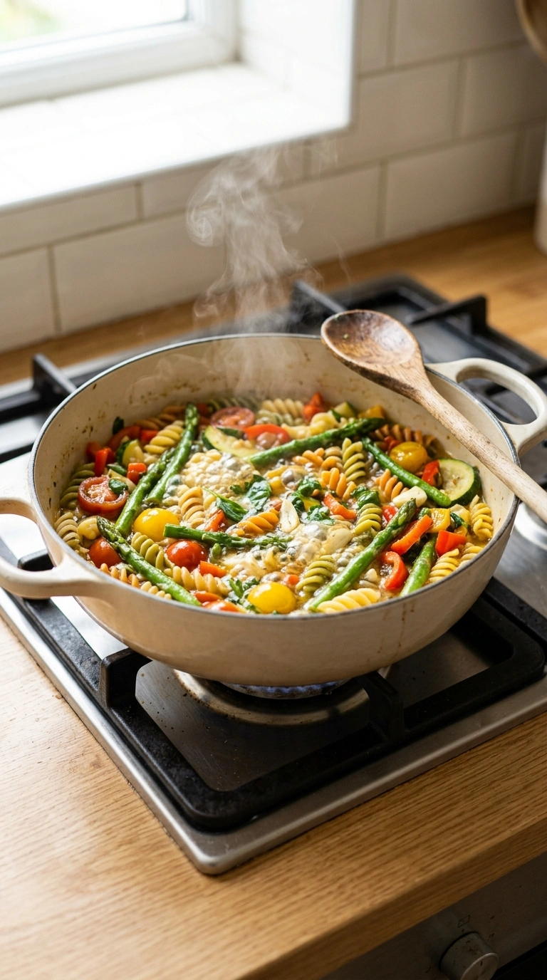 Cooking instructions for pasta primavera family summer