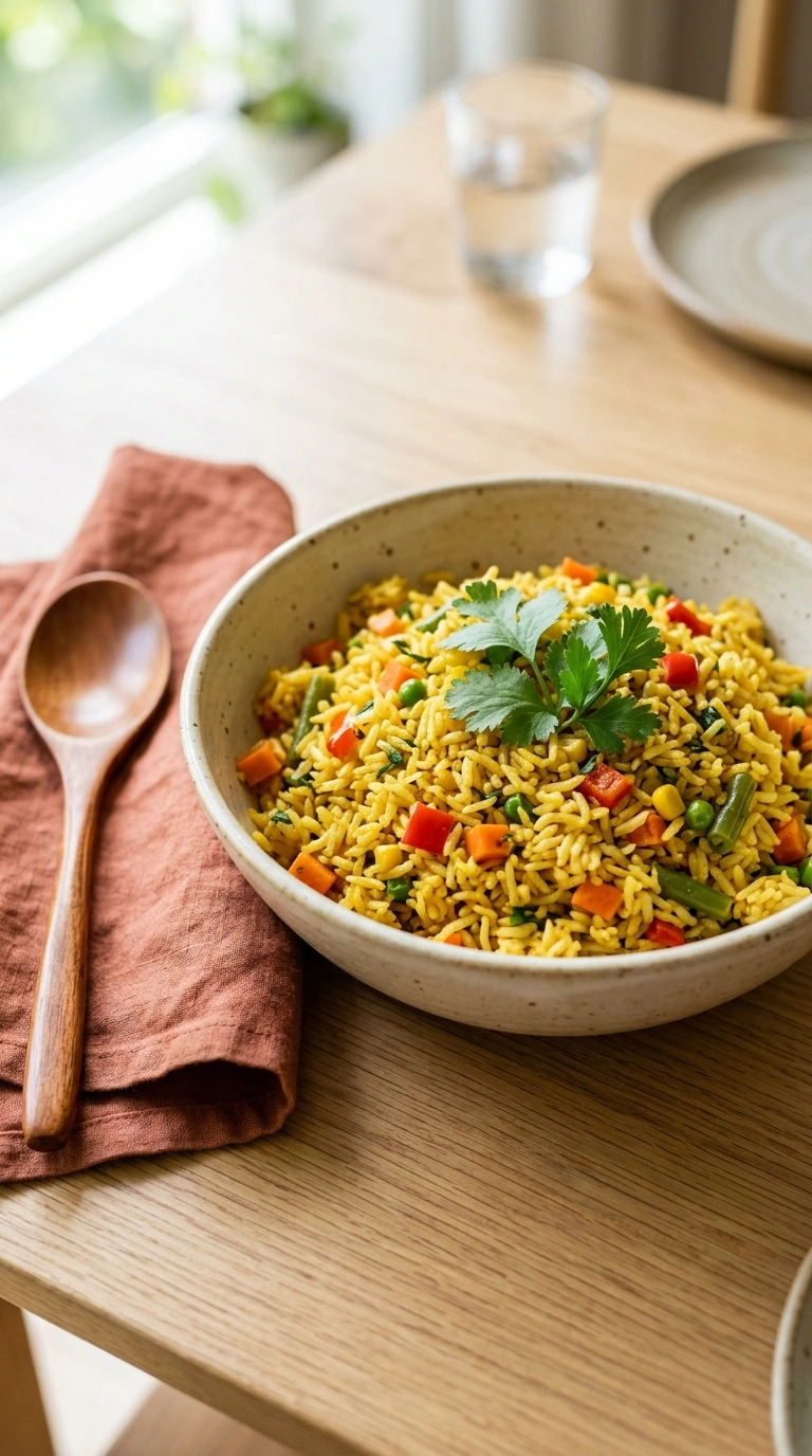 30 minute veggie fried rice family ready to serve