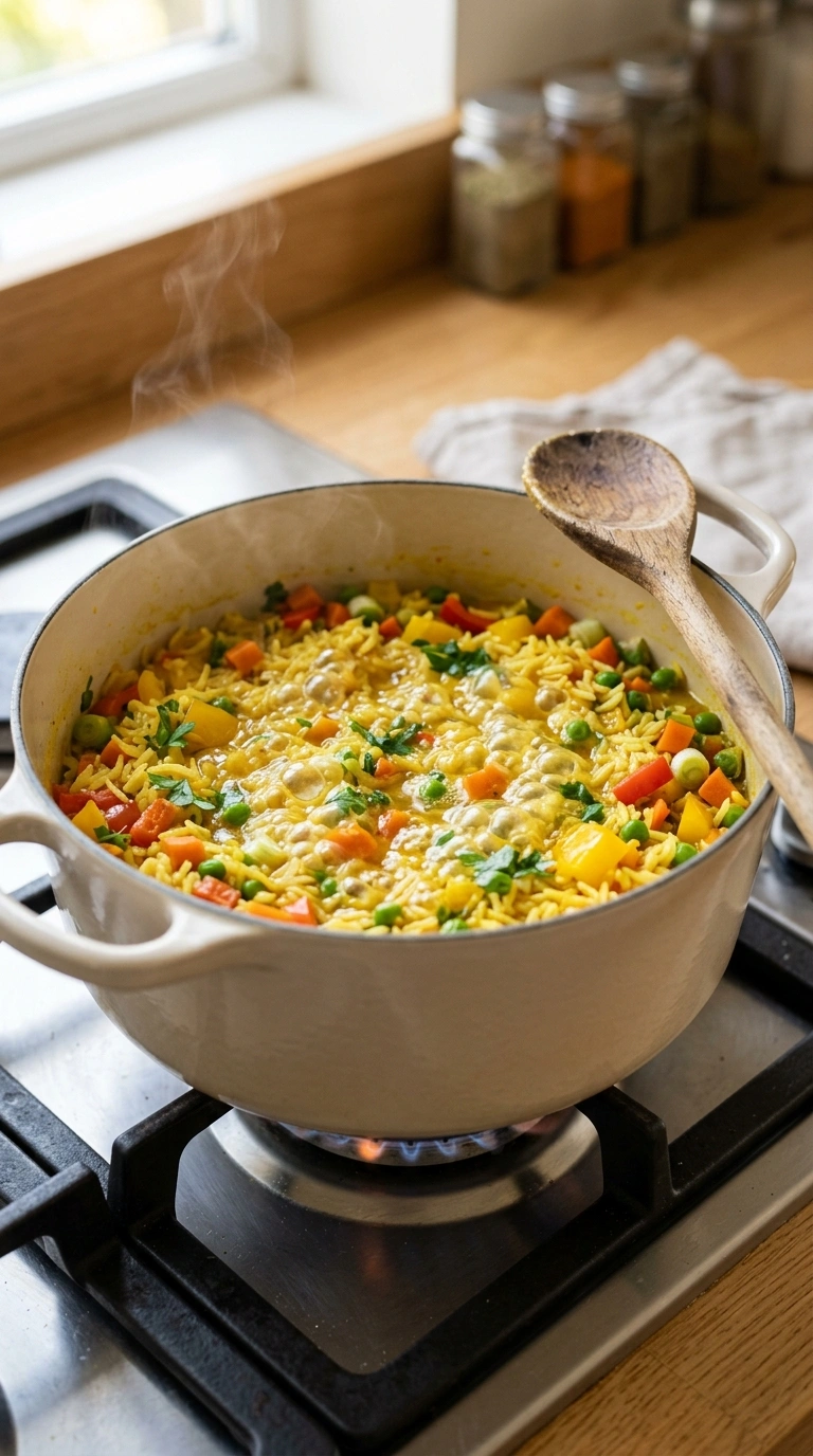 Cooking instructions for 30 minute veggie fried rice family