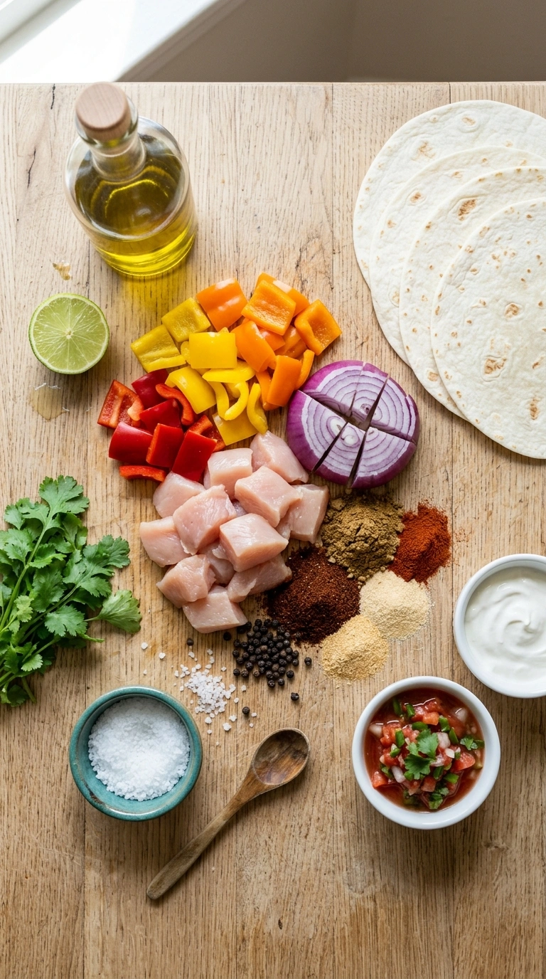 Ingredients for sheet pan fajitas family summer