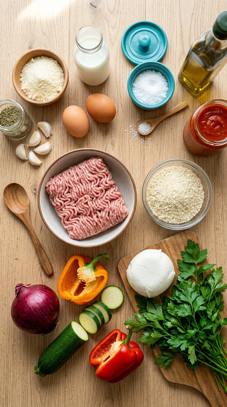 Ingredients for sheet pan turkey meatballs family summer