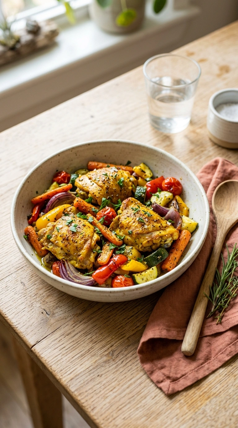 sheet pan harissa chicken family summer ready to serve