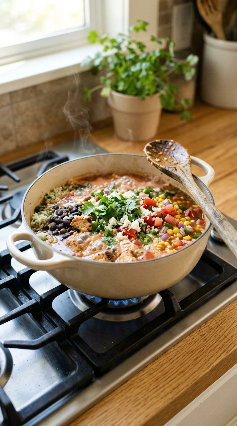 Cooking instructions for summer burrito bowl family dinner