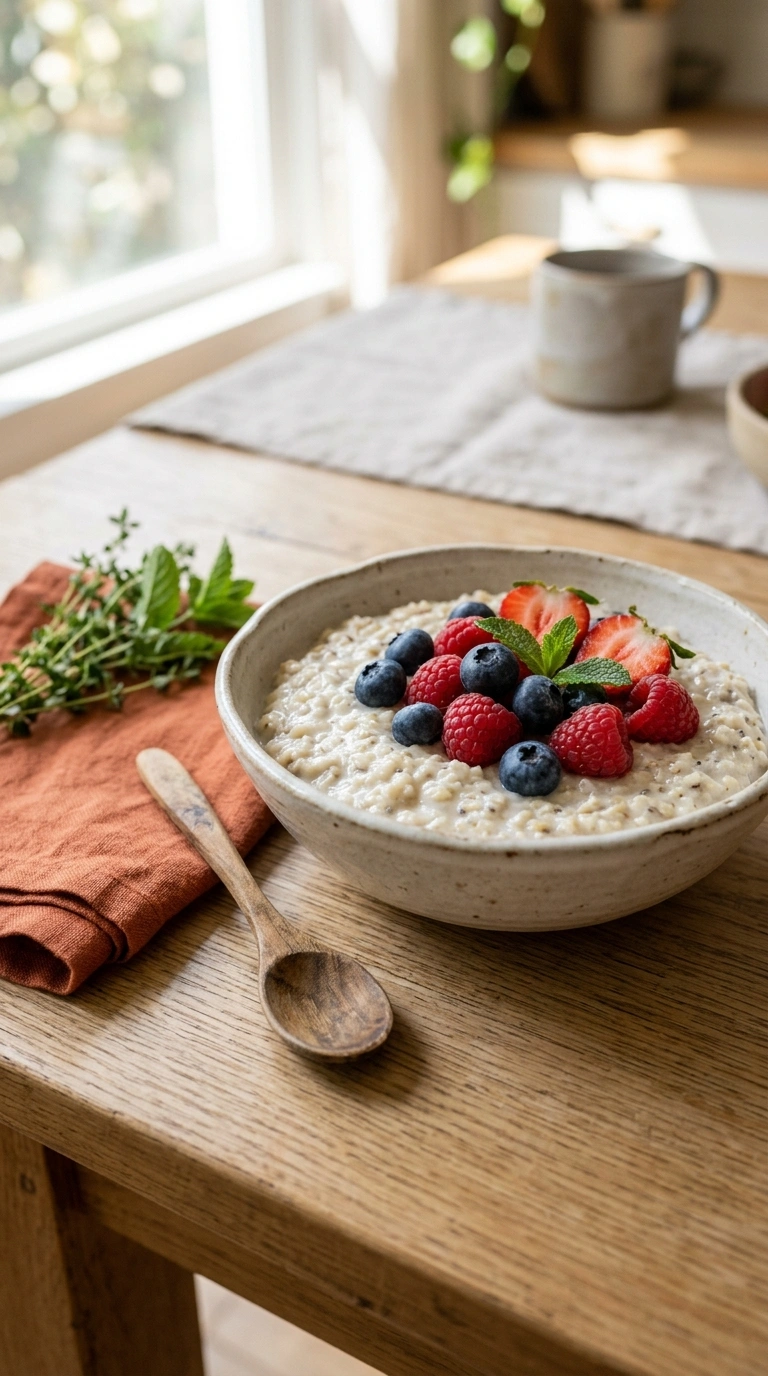 summer berry overnight oats family ready to serve