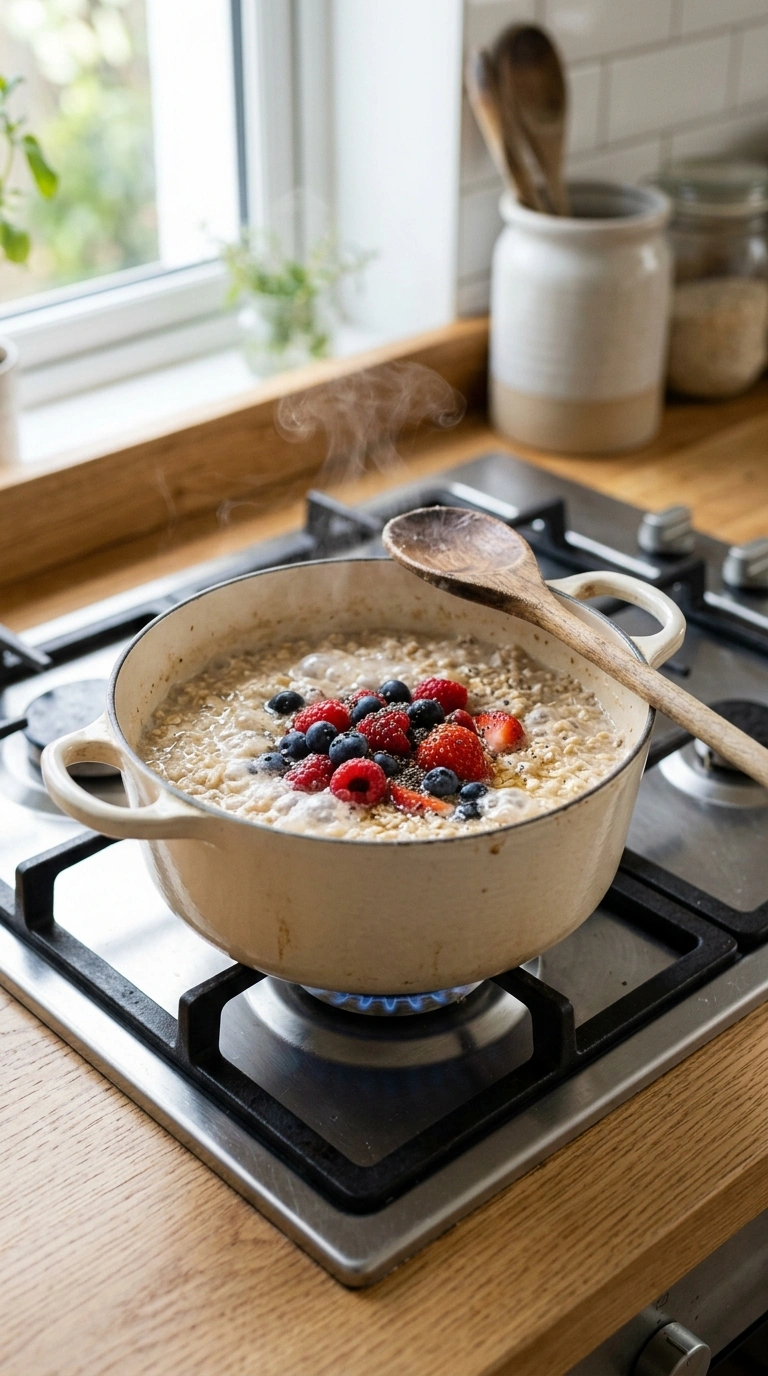 Cooking instructions for summer berry overnight oats family