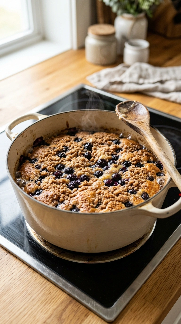 Cooking instructions for blueberry coffee cake family summer