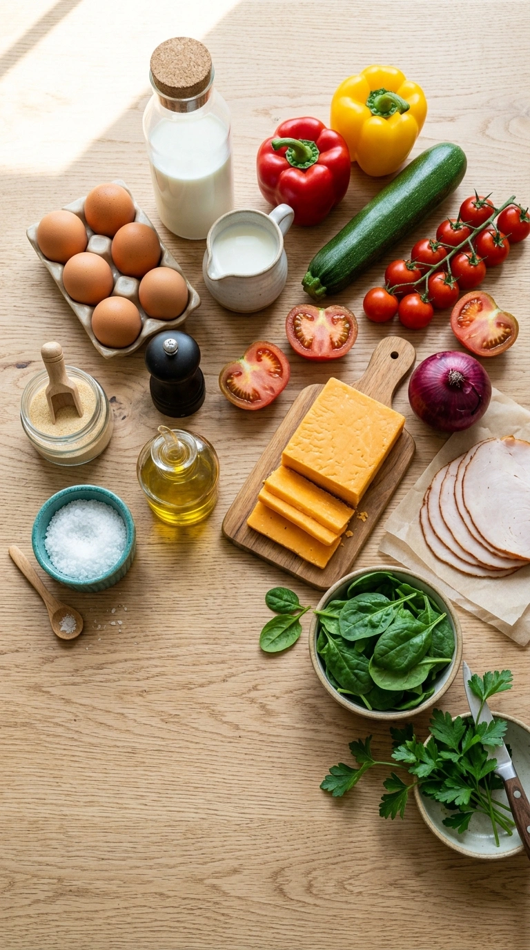 Ingredients for summer egg muffins family