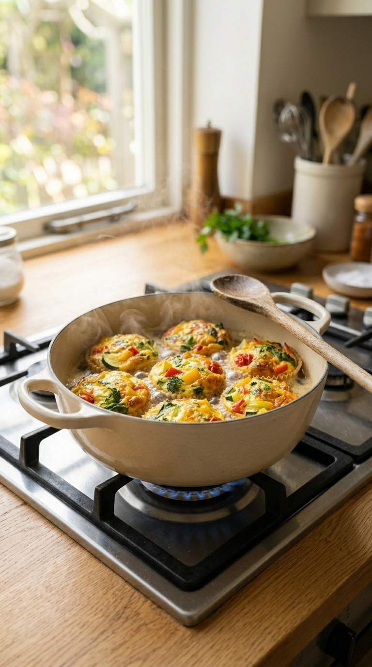 Cooking instructions for summer egg muffins family