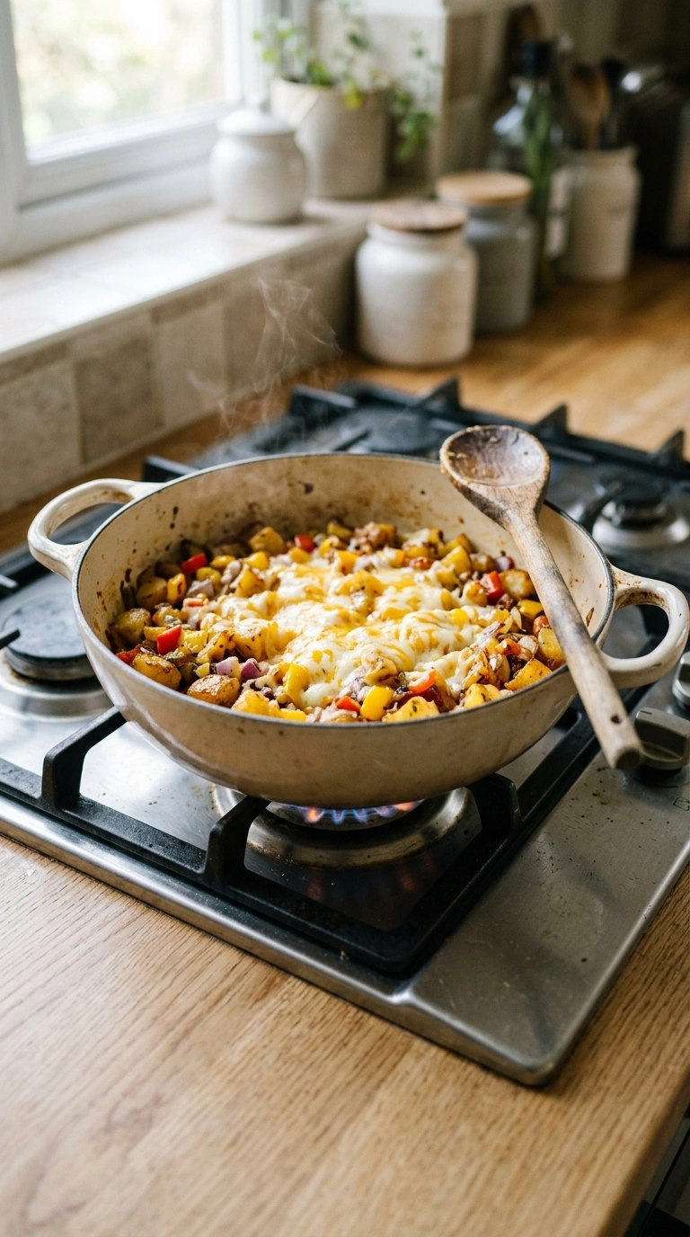 Cooking instructions for summer breakfast hash family