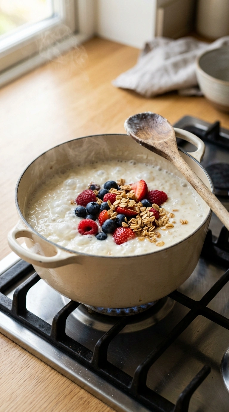 Cooking instructions for summer chia pudding family breakfast