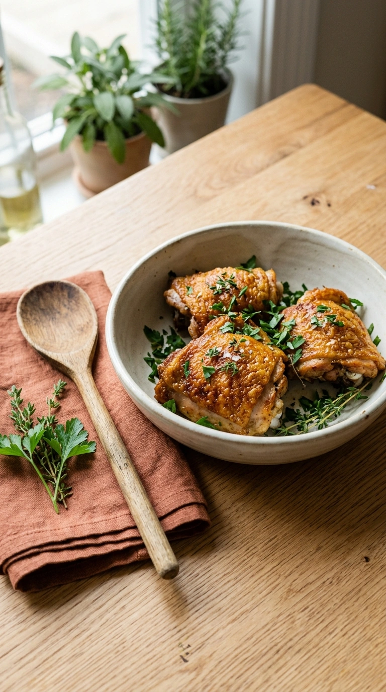air fryer chicken thighs family summer ready to serve