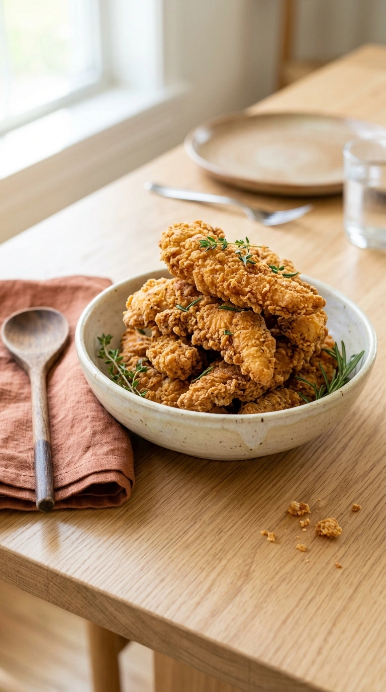 air fryer chicken tenders family ready to serve