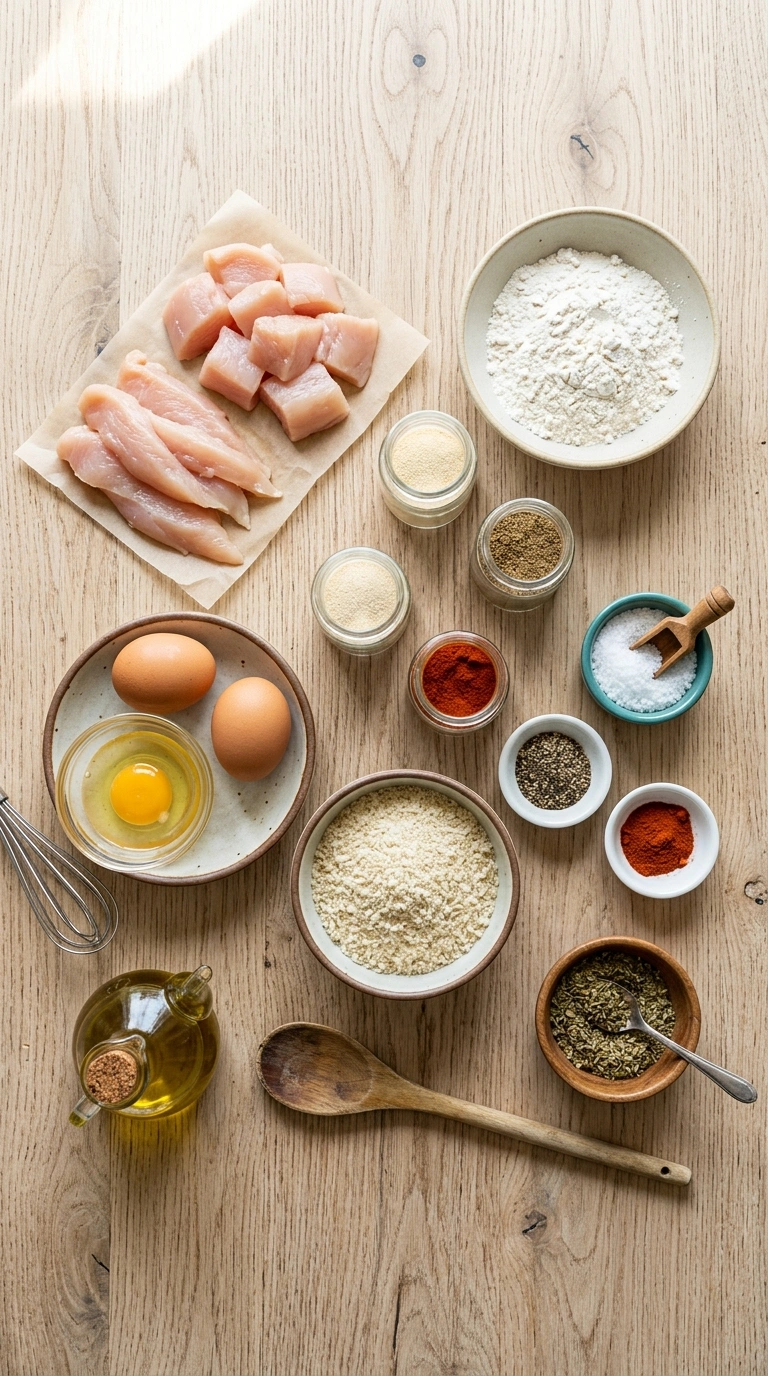 Ingredients for air fryer chicken tenders family