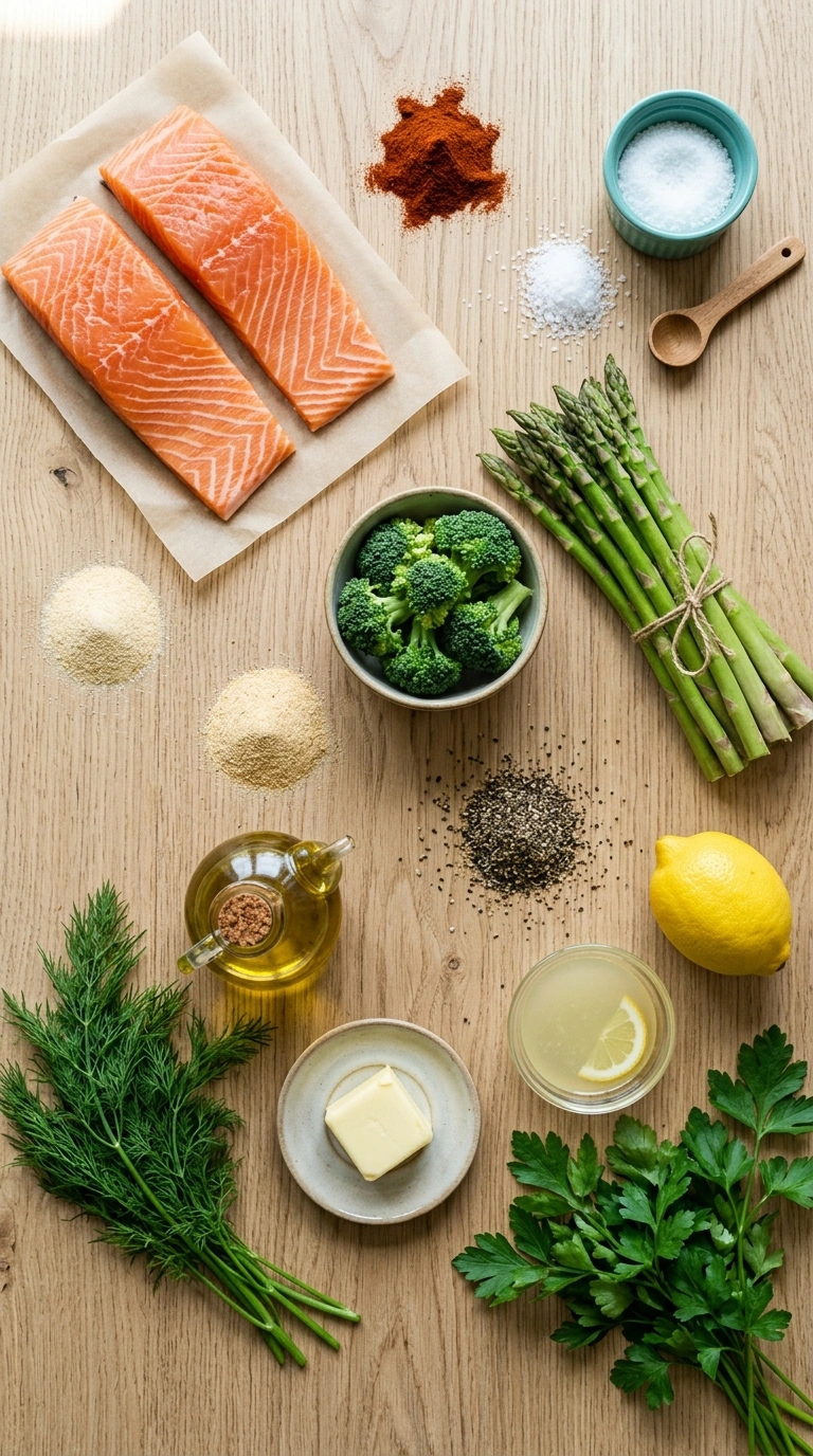 Ingredients for air fryer salmon family summer