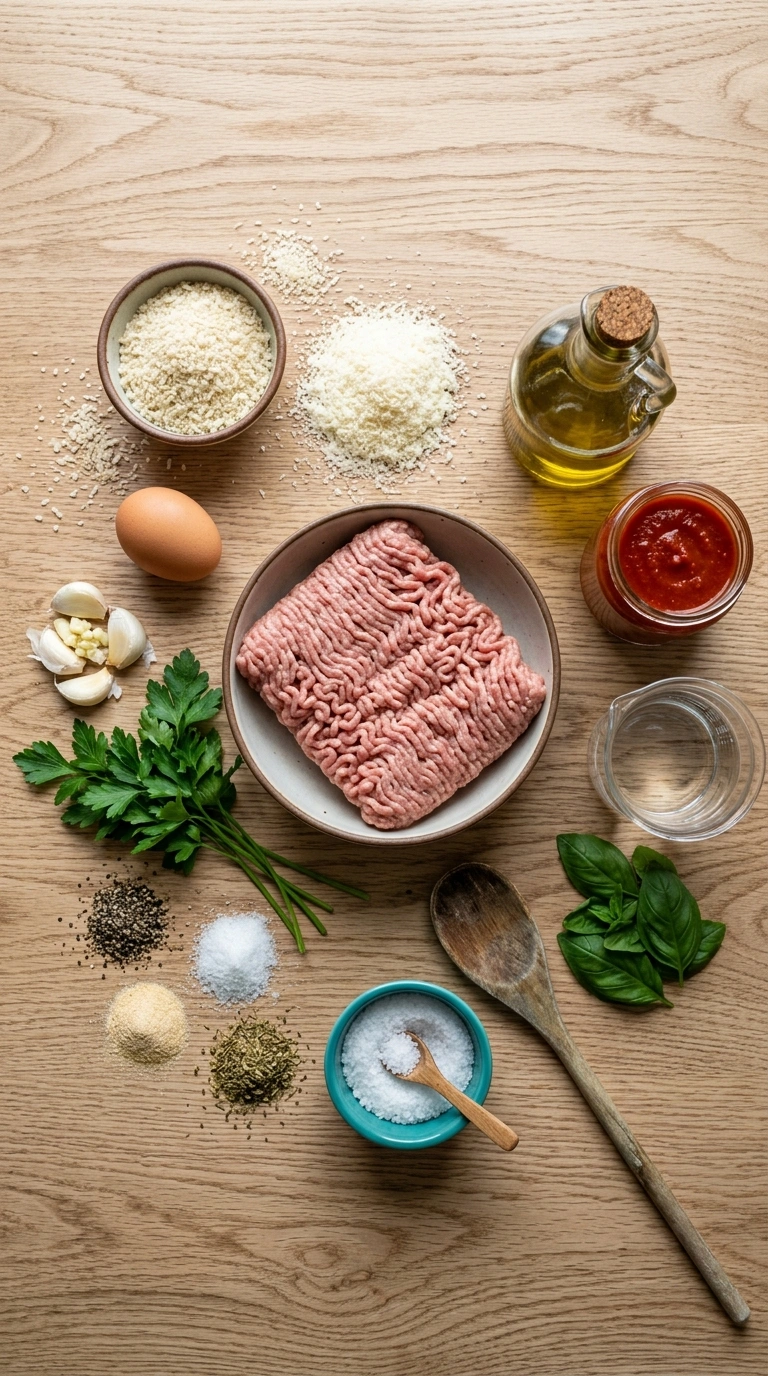Ingredients for air fryer turkey meatballs family
