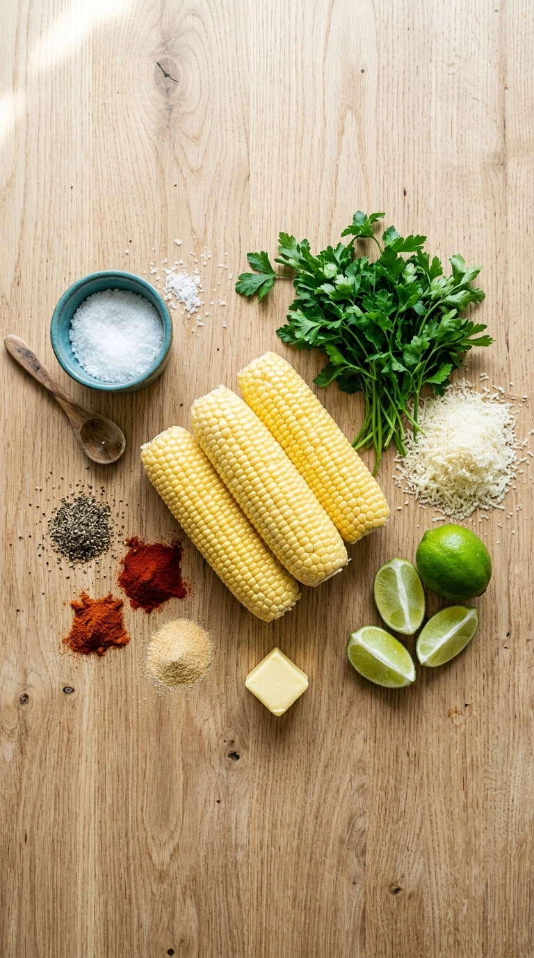 Ingredients for air fryer corn on the cob family