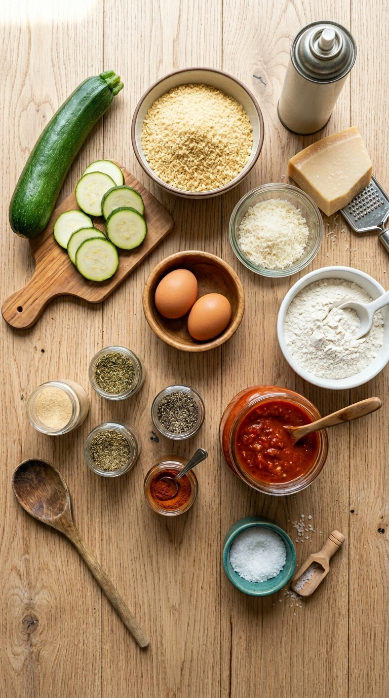 Ingredients for air fryer zucchini fries family summer