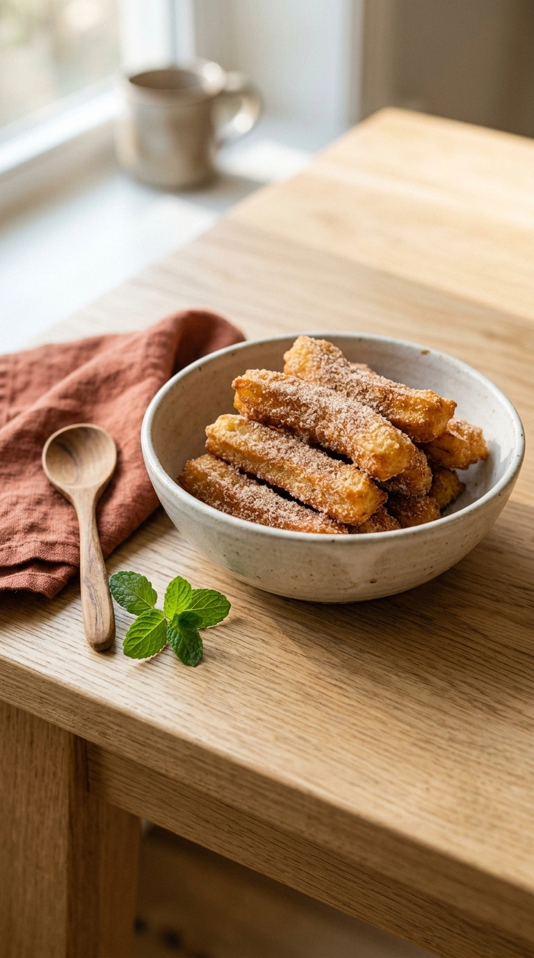 air fryer churros family summer ready to serve